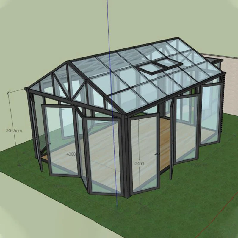 

Freestanding Insulated Enclosed Glass Sunroom House 4 Season Solarium Retractable Portable Sunroom