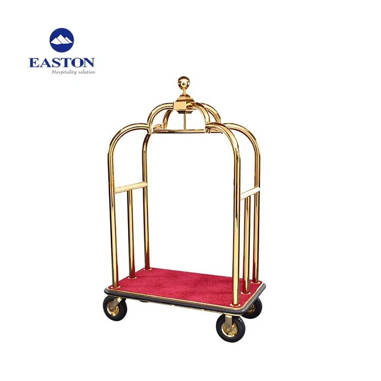 Superior Quality Hotel Use Crown Birdcage Trolley Luggage Cart With Four Wheels