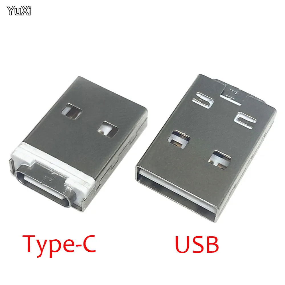 YUXI 1PCS Type-c Female to USB AF Male Plug Connector Conversion Head Charging L=19mm