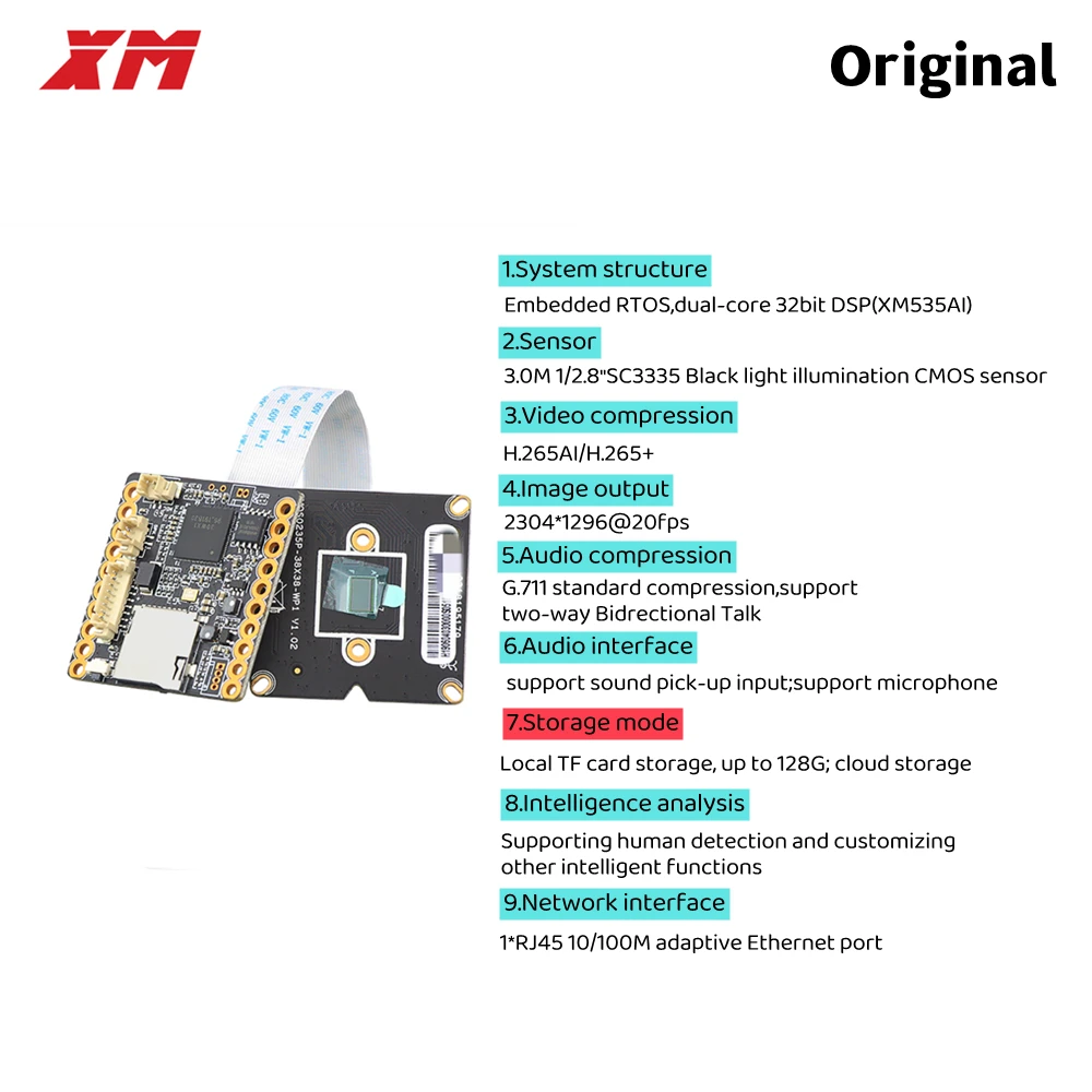 Imagem -04 - Câmera ip Cctv Xm535ai com Análise Inteligente ai 3.0m H.265 Mais Módulo ip 2.8 Cmos Sensor de Imagem Sc3335 2k