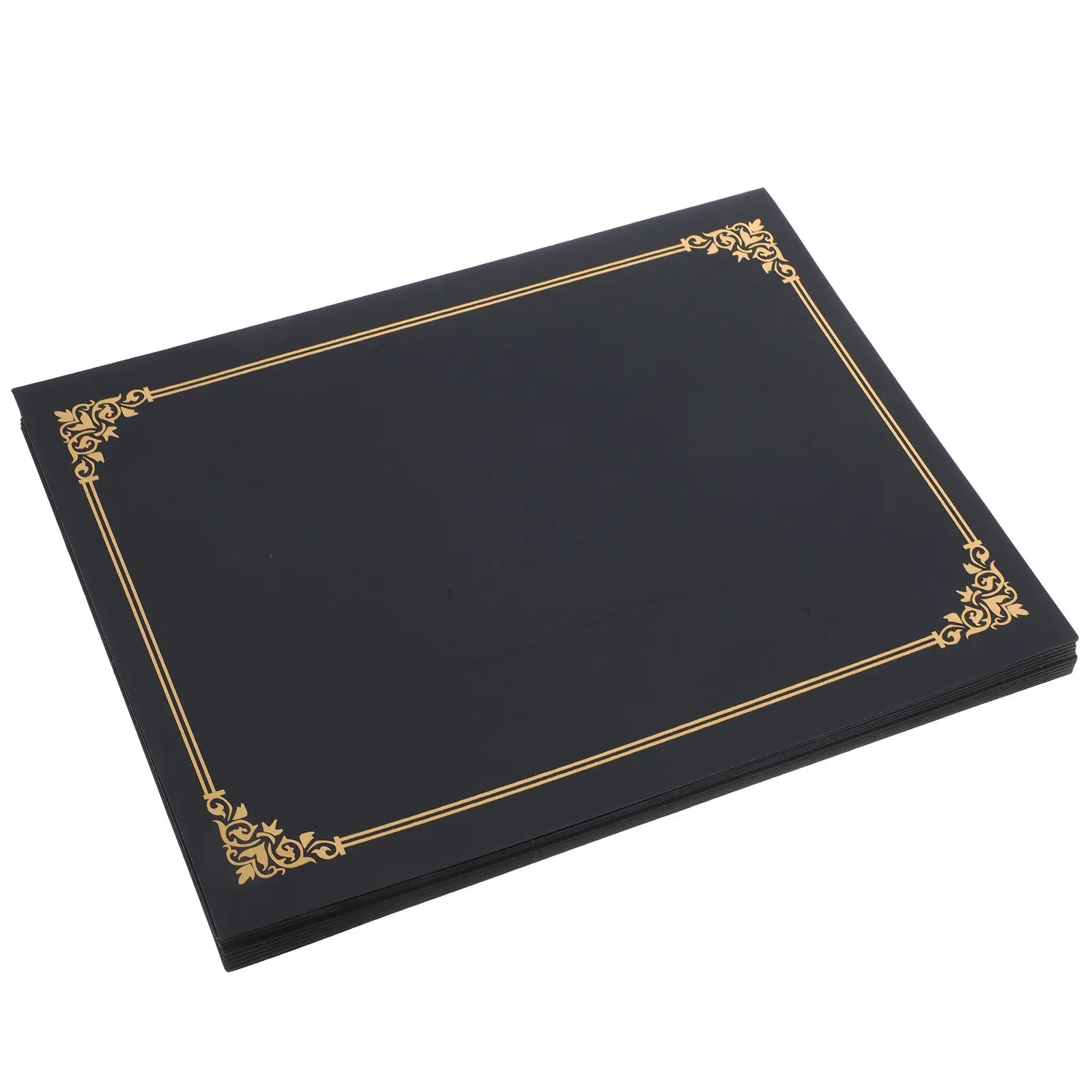 10Pcs Elegant Paper Certificate Covers Diploma Holders for Graduation Awards Documents Protection Stylish Border Design