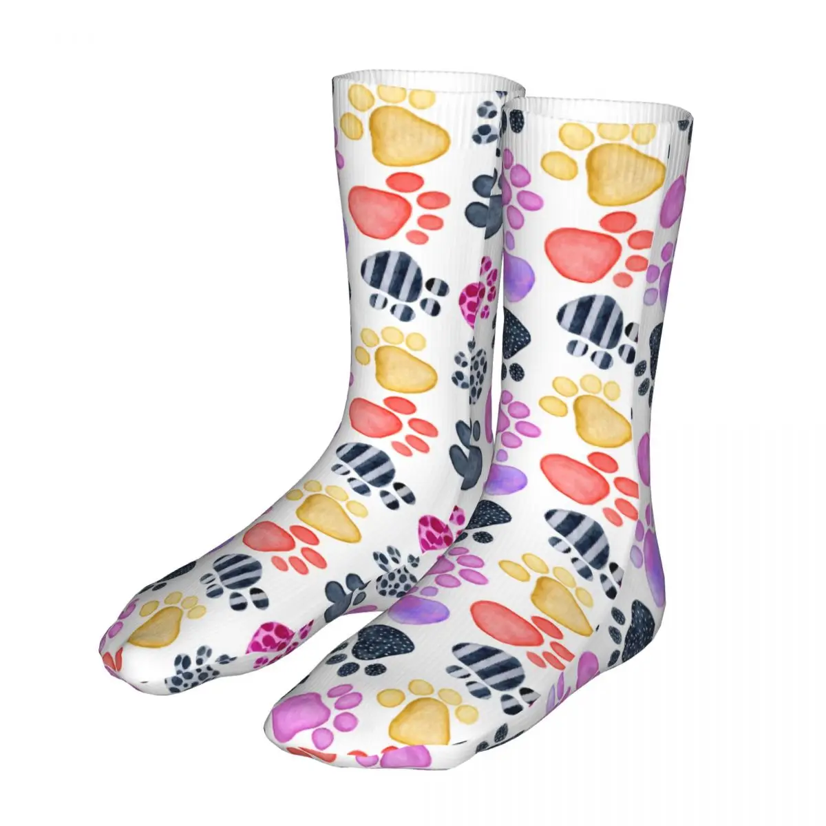 

Men Bike Colorful Cat Paw Animal Foot Prints Socks Cotton Compression Leopard Women Socks