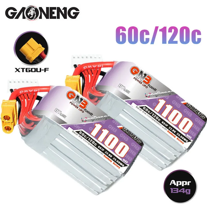 

MAX 1100mAh GNB 22.8v Rechargeable Battery For RC Helicopter Quadcopter FPV Racing Drone Spare Parts HV 60C/120c 6s Lipo Battery