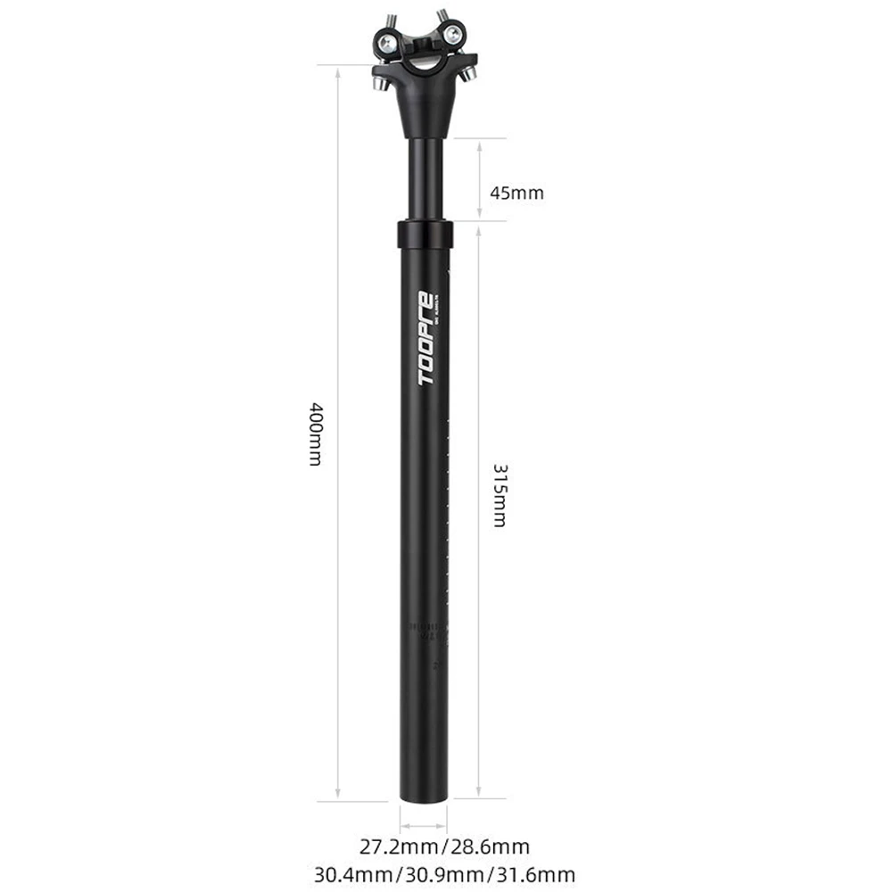 MTB Suspension Seatpost 27.2/28.6/30.4/30.9/31.6*400mm Bicycle Seat Post 45mm Travel Road Bike Shock Absorb Damping Seat Tube