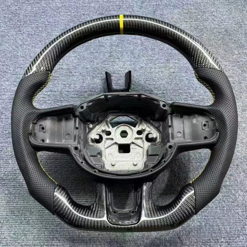 For Volvo Car Steering Wheel S90 V90 S60 V60 S40 V40 XC40 XC60 XC90 Black Sports Carbon Fiber Steering Wheel