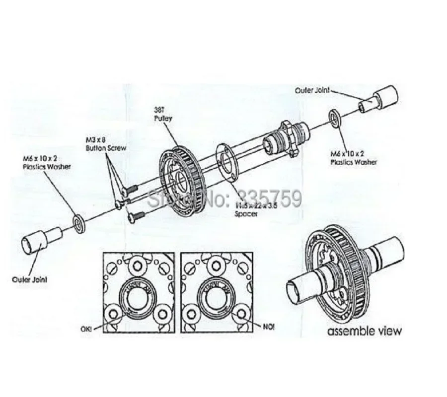 Metal 38T Gear Belt Differential Upgrade Parts for Sakura S XI XIS CS D4 D5 Ultimate DGS DGX DGXI DG5 DG7 DGW RC Car