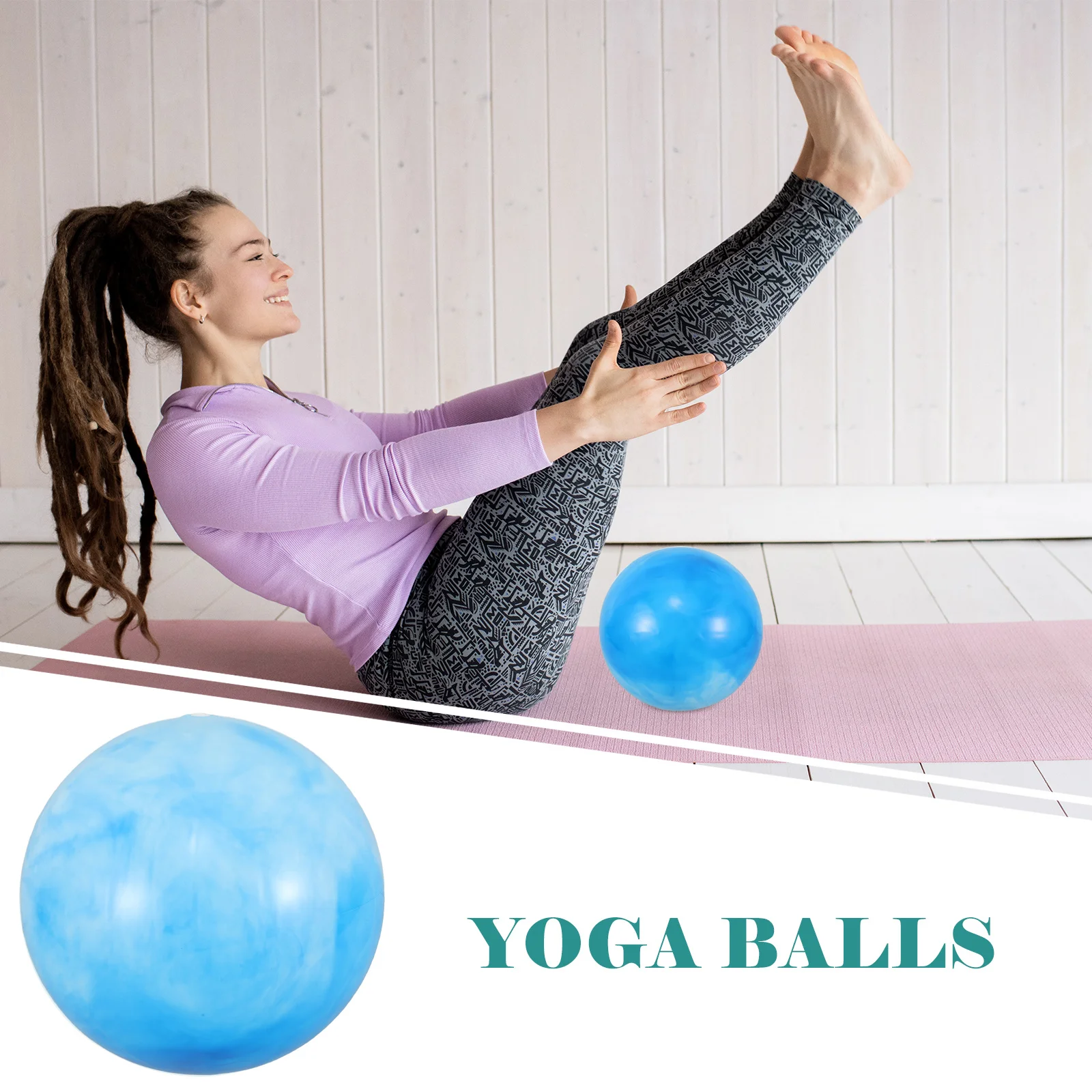 

Pilates Mini Ball 25cm Non-Slip Compact Workout Ball for Home Training Ab Core Stability Fitness Blue Pilate Equipment