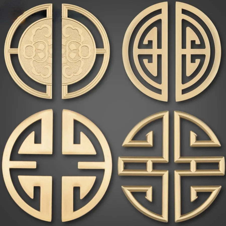 32-64mm Hole Distance Handles for Wardrobe and Drawer Chinese New Style Golden Furniture Handle Bedroom Cabinets Pulls