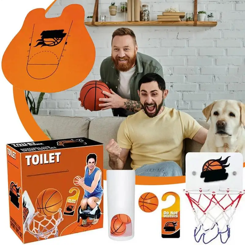 Bathroom Basketball Hoop Workplace Hoop Game Interactive Bathroom Sports Toy Indoor Basketball Hoop Fun For Kids And Adults