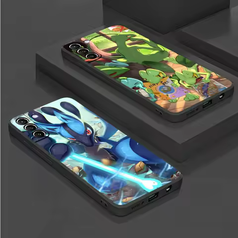 Case For Samsung Galaxy S23 FE S22 Ultra S21 S20 Plus S10 Lite S10e S9 S8 S7 Note 20 Silicone Phone Cover Lucario Anime Pokemon