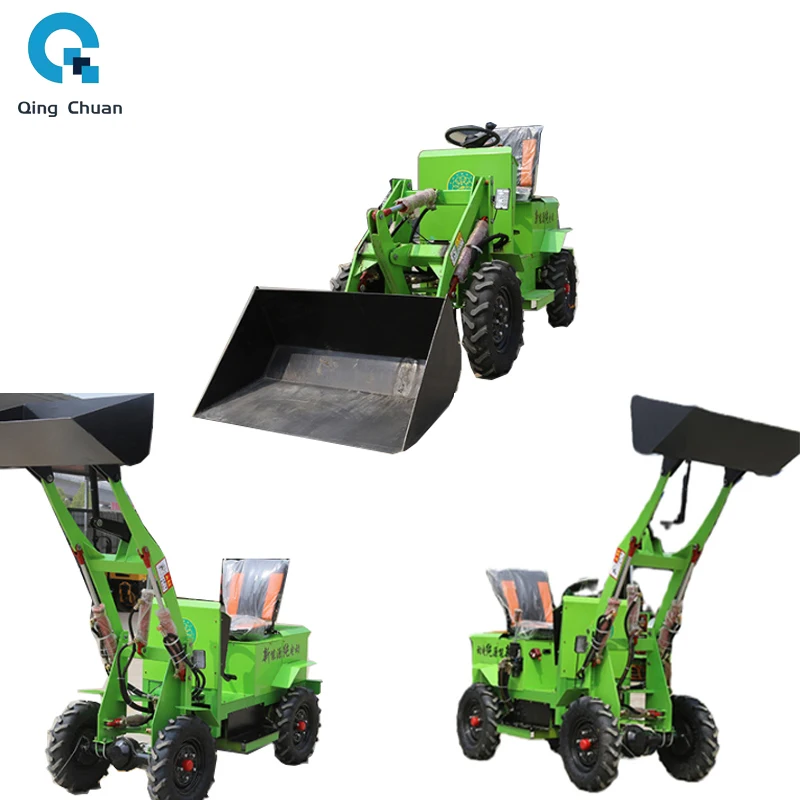 Electric loader Agricultural manure removal loader Household electric small forklift four-wheel drive small wheel loader