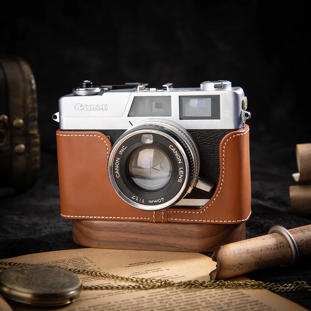 

Protective Case For Canon QL17 II/17 III QL19 II/19 III Case Cover Bag Leather Camera Bag Genuine Leather Camera Half Case