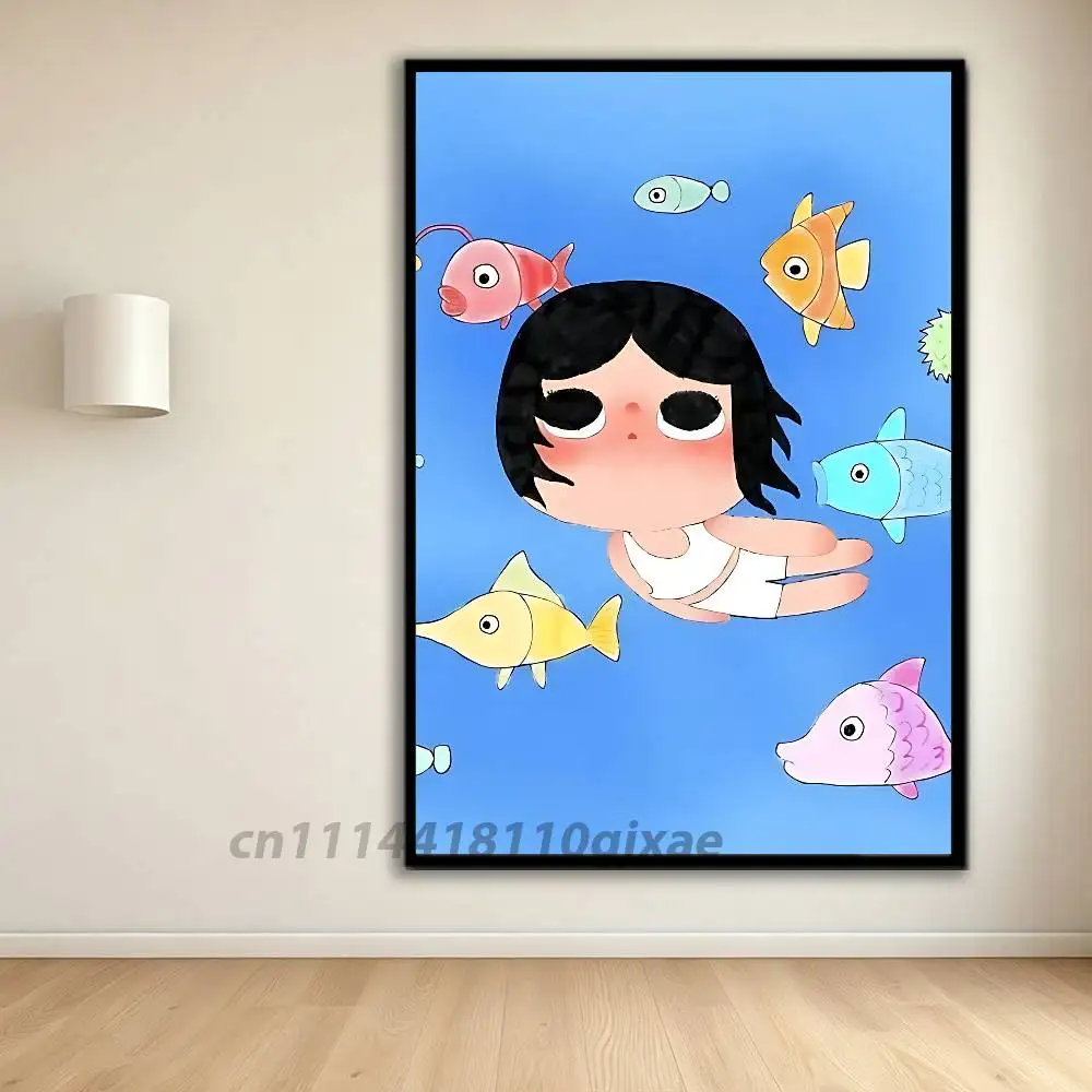 YUY Freckle Big-Eyed Doll Poster HD Waterproof Self-Adhesive Wall Art – Multi-Scene Use, Top Gift Pick