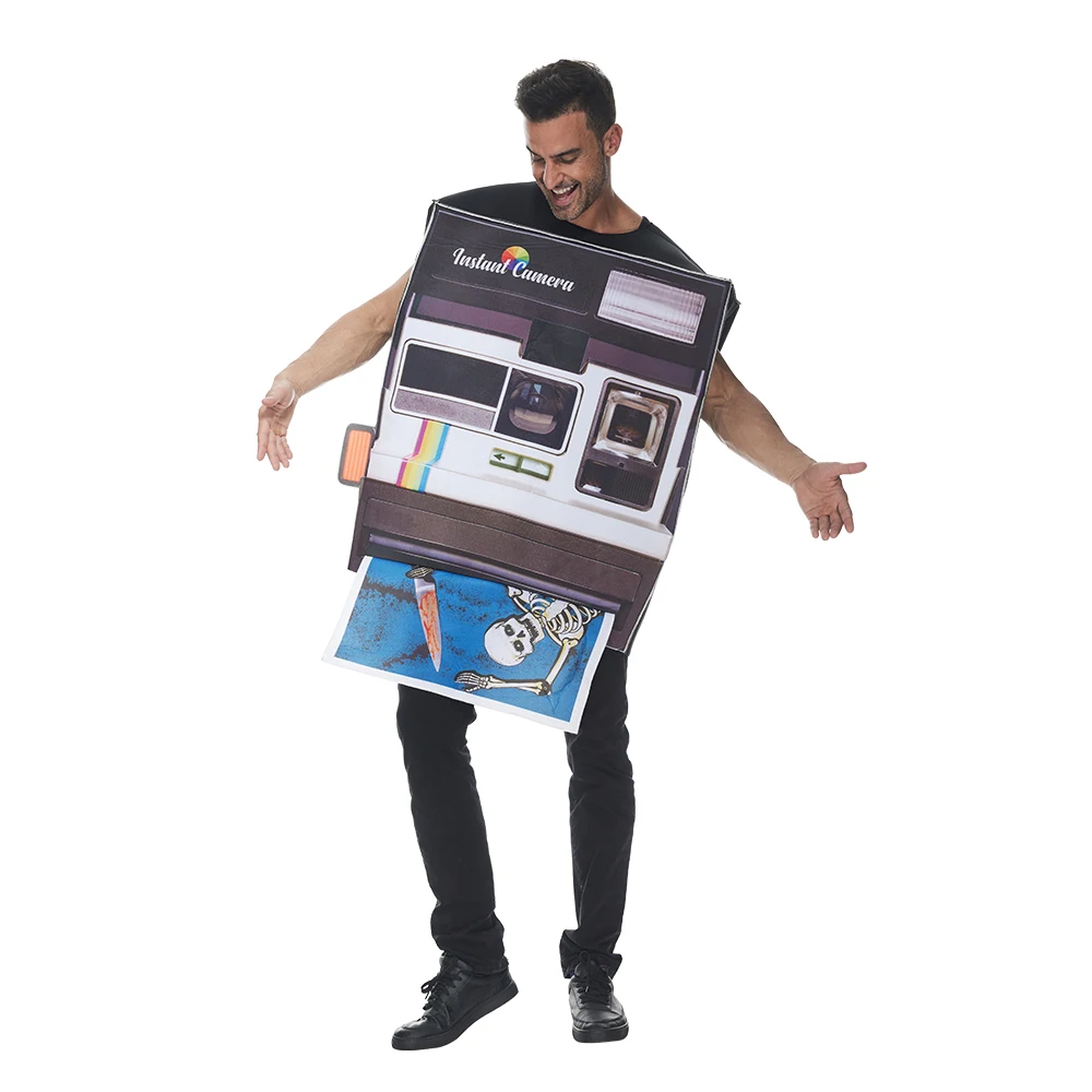 Adult Instant Camera Costume Halloween Mens Womens 80s 90s Party Funny Dress up Carnival Easter Purim Fancy Dress