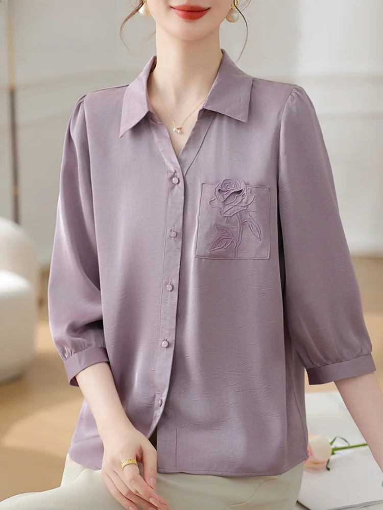 

Модный весенний комплект для молодых мам: укороченная рубашка и топ с рукавом три четверти для женщин среднего и старшего возраста, весна-осень, элегантный стиль