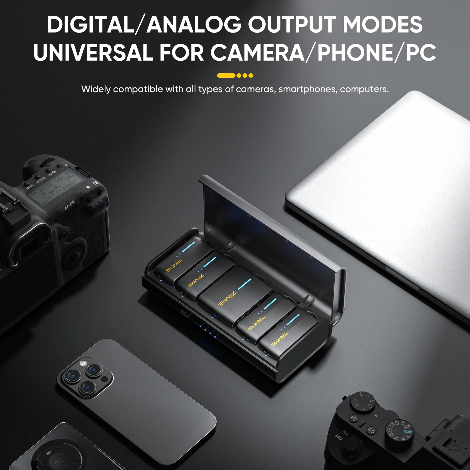 7RYMS iRay DW40 Four-channel Lavalier Wireless Microphone 4 Audio Tracks Individual Output Noise Cancellation Lapel Microphone