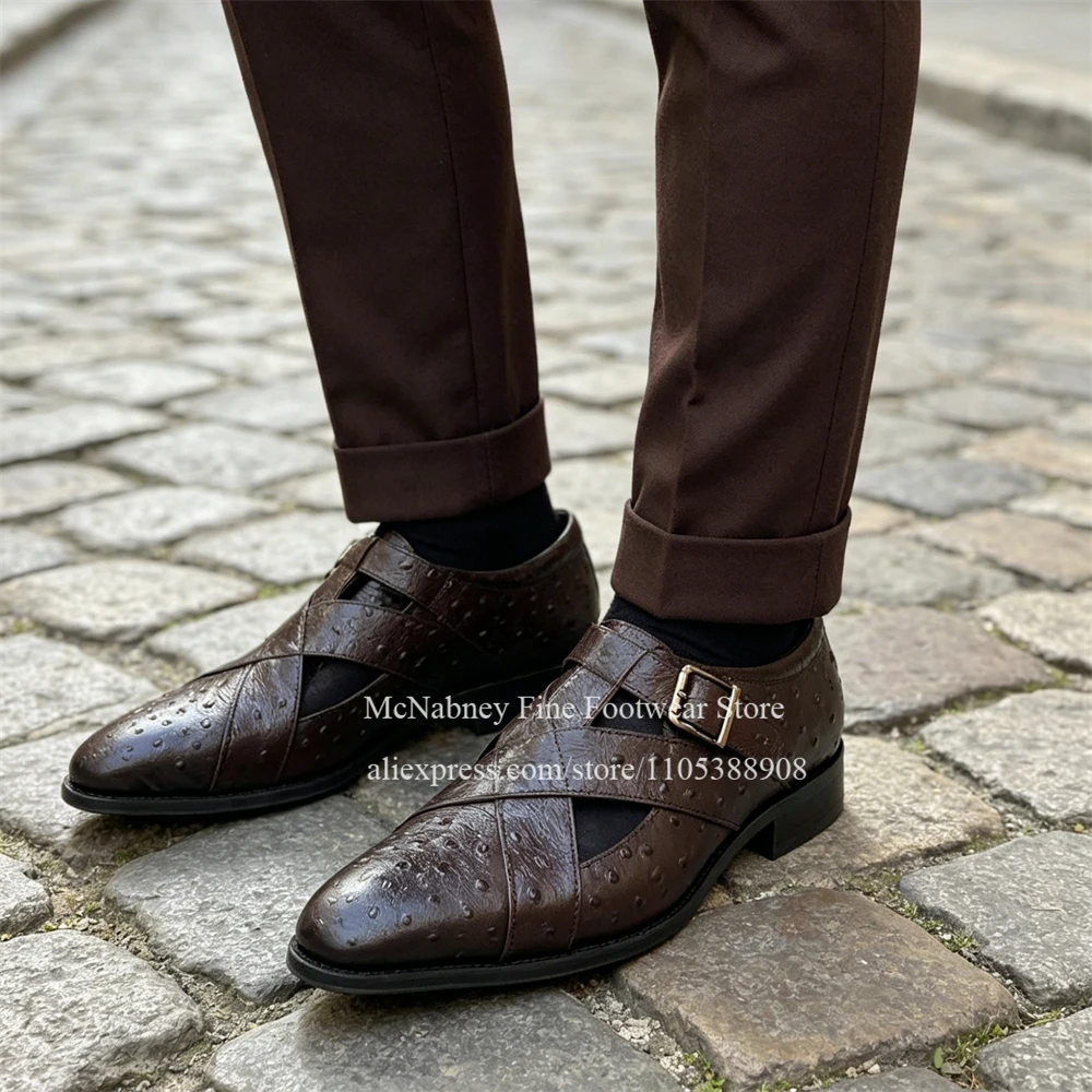 Kahverengi Devekuşu Desenli To - Monk Strap Shoe incelemesi ve fiyatı