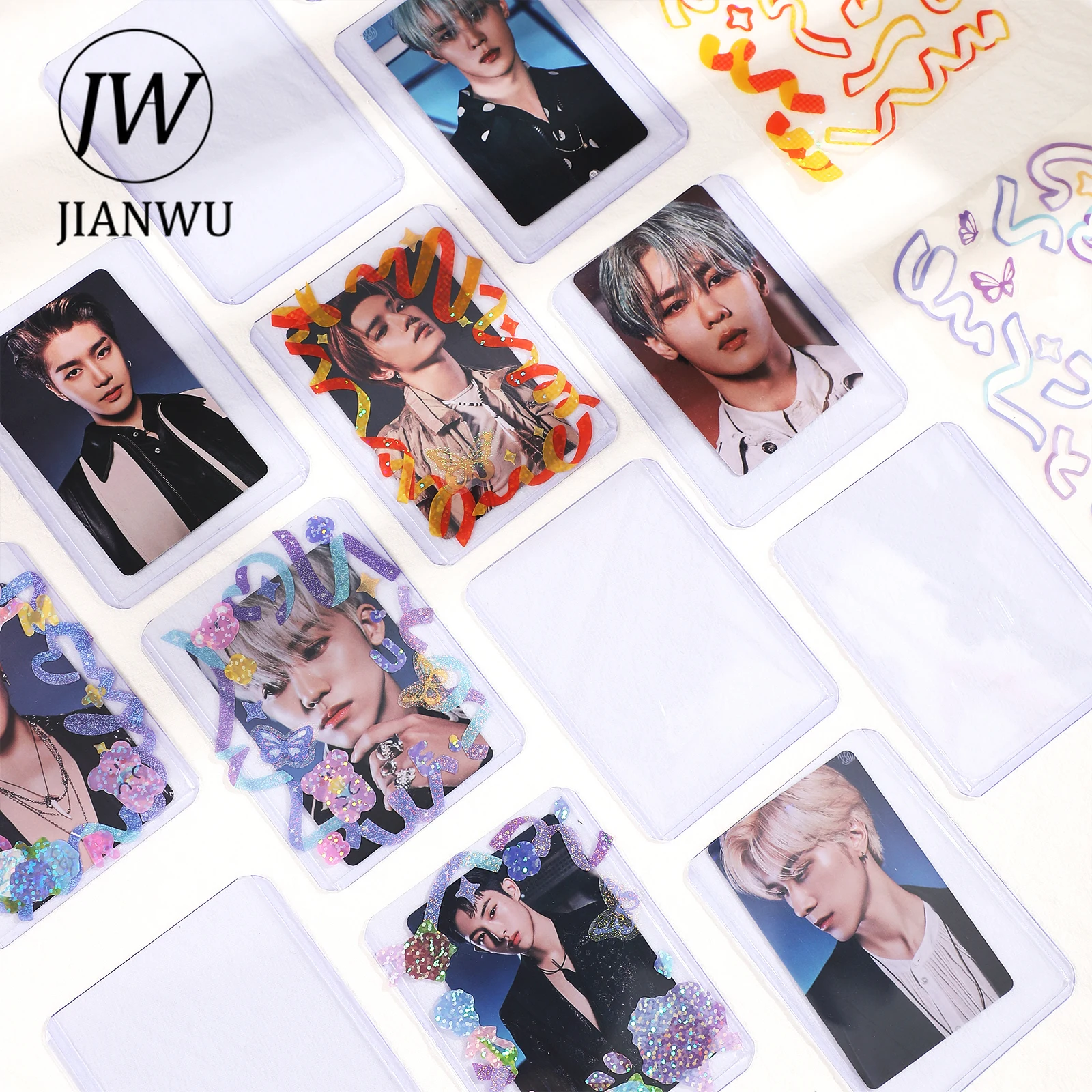 JIANWU 10/25 Pcs PVC Transparent Card Holder Large Capacity Storage Book Credit Bank ID Card Business Card Holder Organizer Pack