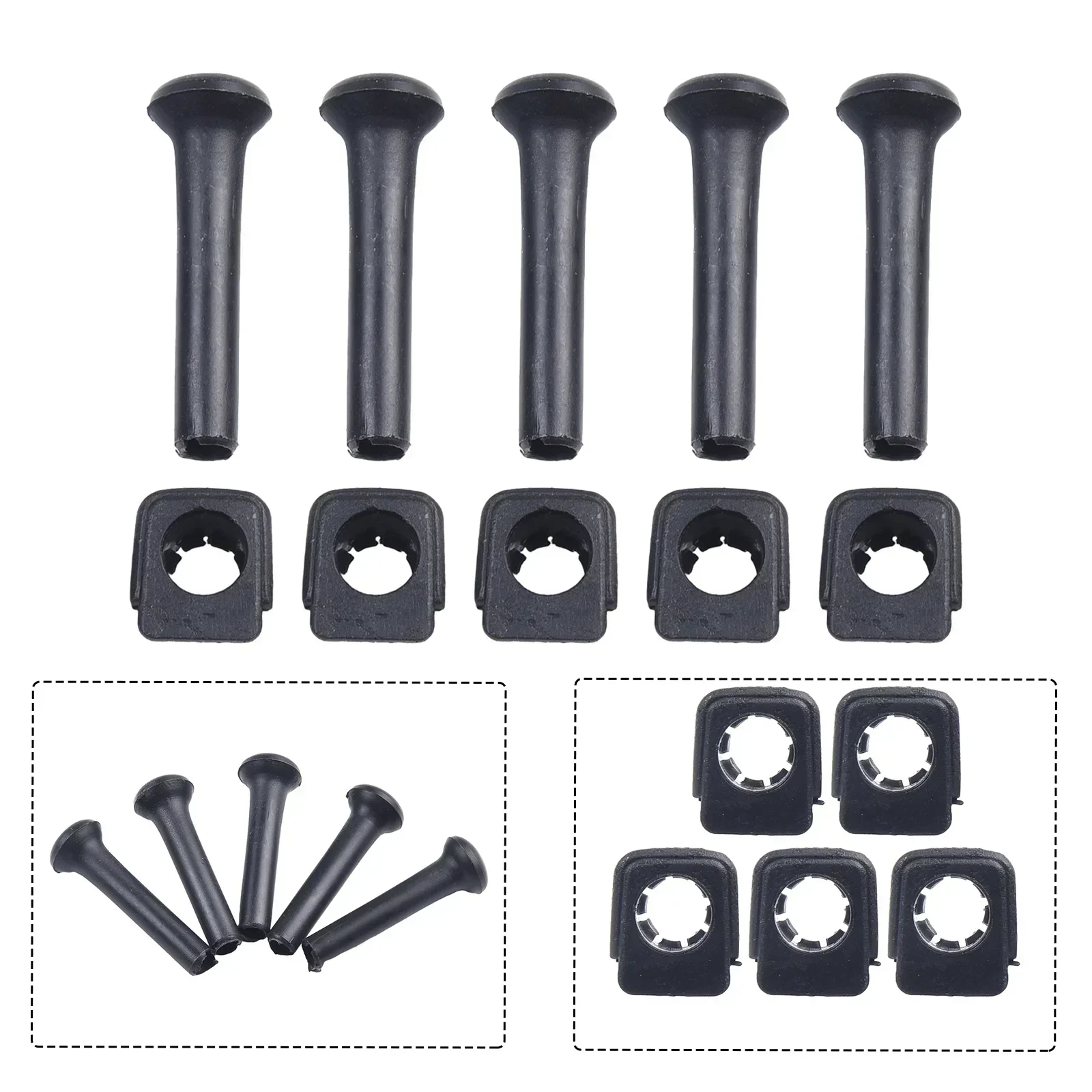 5 juegos de perilla de bloqueo de Base de botón de bloqueo de seguridad de puerta de coche apta para Golf Mk2 Mk3 para Passat B2 # 191837187   Piezas interiores de plástico negro