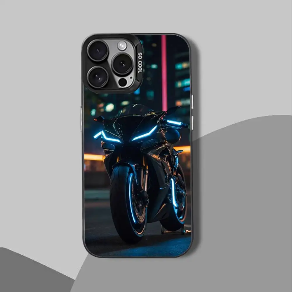 حافظة هاتف رائعة D-Ducati Panigale V4 لهاتف iPhone 15,17,12,14,13,16,11,Mini,Max,Air,Plus,Pro,E غطاء حماية أسود