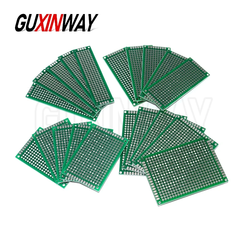 20Pcs Double Sided PCB Board ( 2X8 3X7 4X6 5X7 ) Perfboard for DIY Soldering Tinned FR4 Prototype Kit Printed Universal Circuit