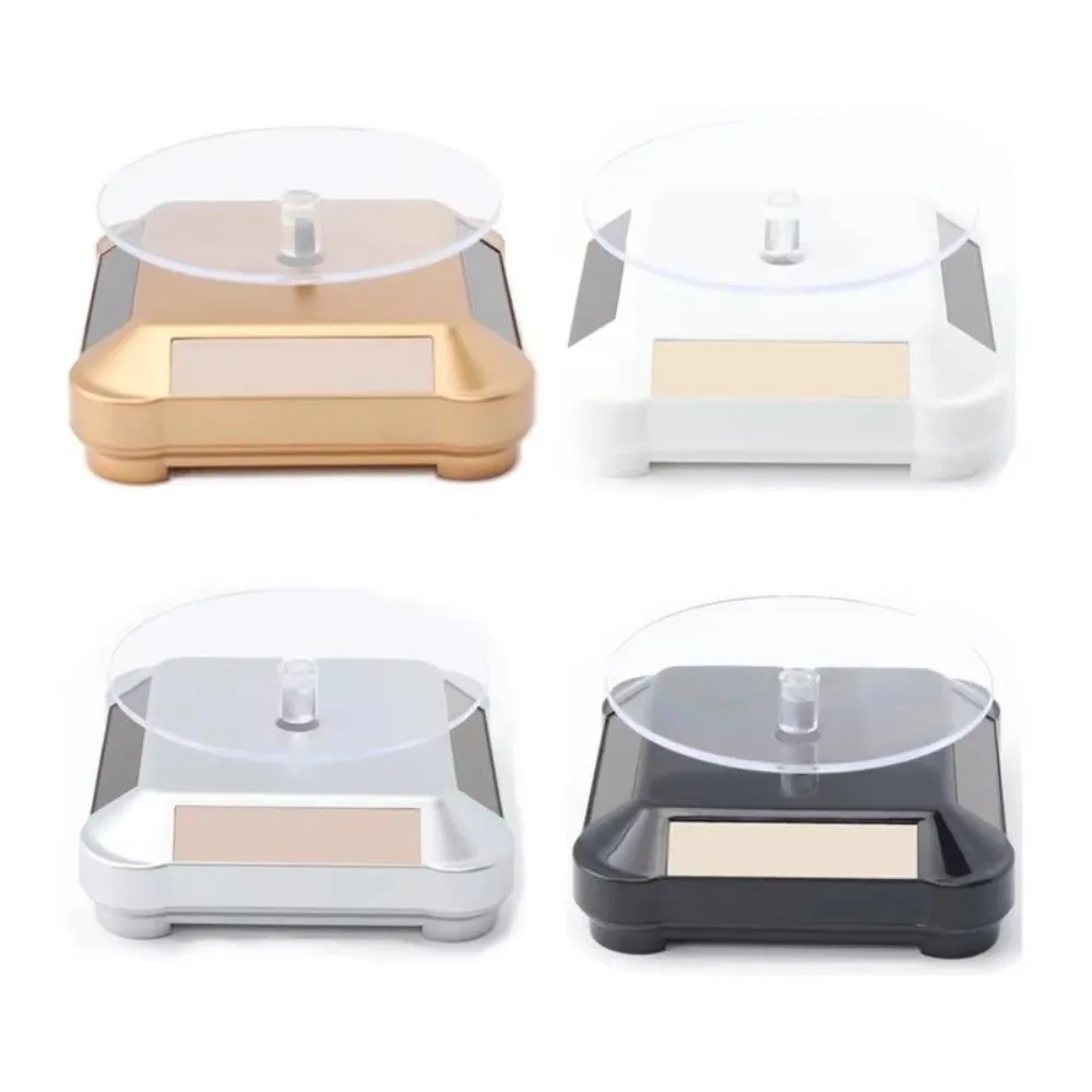 360 Rotating Solar Showcase LED Light ABS Material Rotating Display Turntable Automatic Rotating Light Powered Rotation