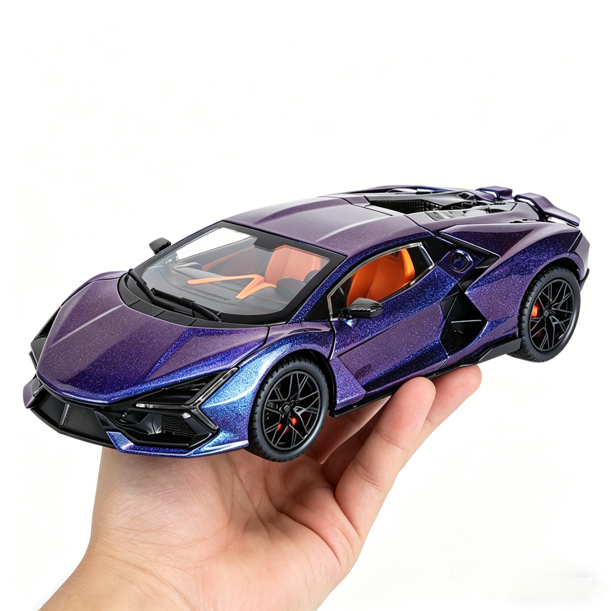 

1:24 Revuelto Model Toy Supercars Alloy Diecast Miniature Sports Cars Sound Light Doors Opened Pull Back for Kids Gifts