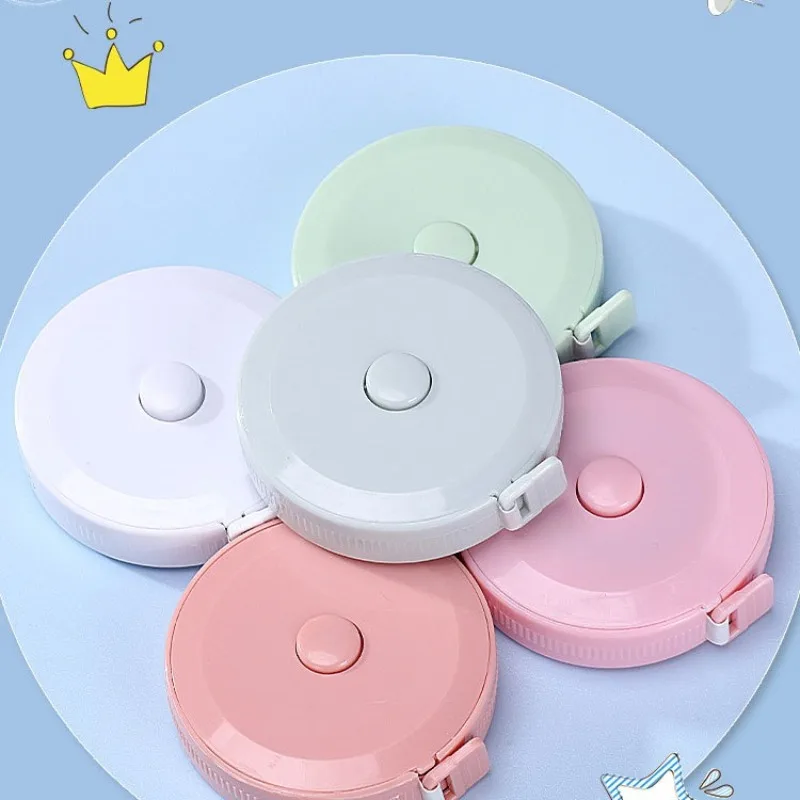 1.5m小型巻尺、携帯用、学生向け、ソフトレザー、3種類の測定、衣服用、自動リサイクル、ウエスト周り測定