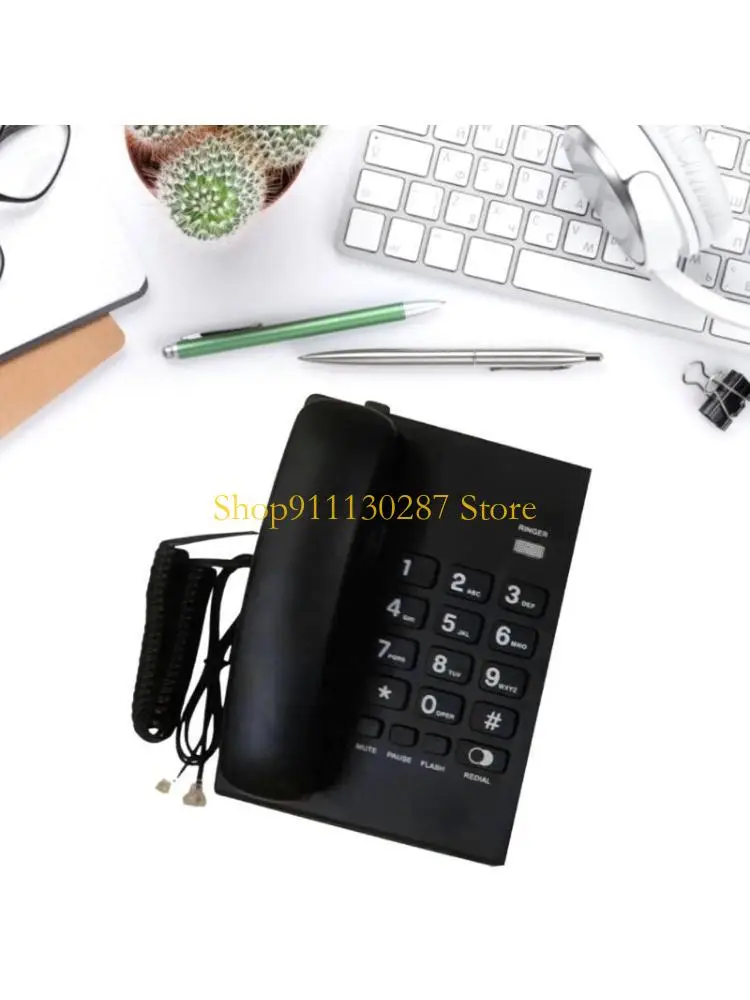 J1HC Corded Landline Phone Big Button Household Emegency Hotel Business Desktop Landline Telephone Vintage Telephones