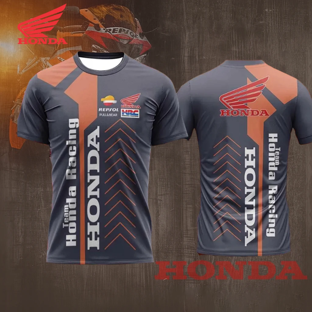 

Дышащая рубашка Honda Racing Uniform, летняя влагоотводящая футболка для езды на мотоцикле для повседневной повседневной спортивной одежды