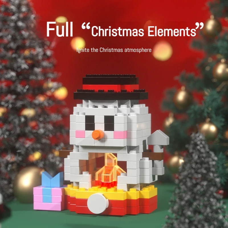 عيد الميلاد سانتا الرنة شجرة اللبنات مجموعة DIY عطلة التجمع لعبة مجسمة للأطفال التعليمية هدية تزيين عيد الميلاد #4