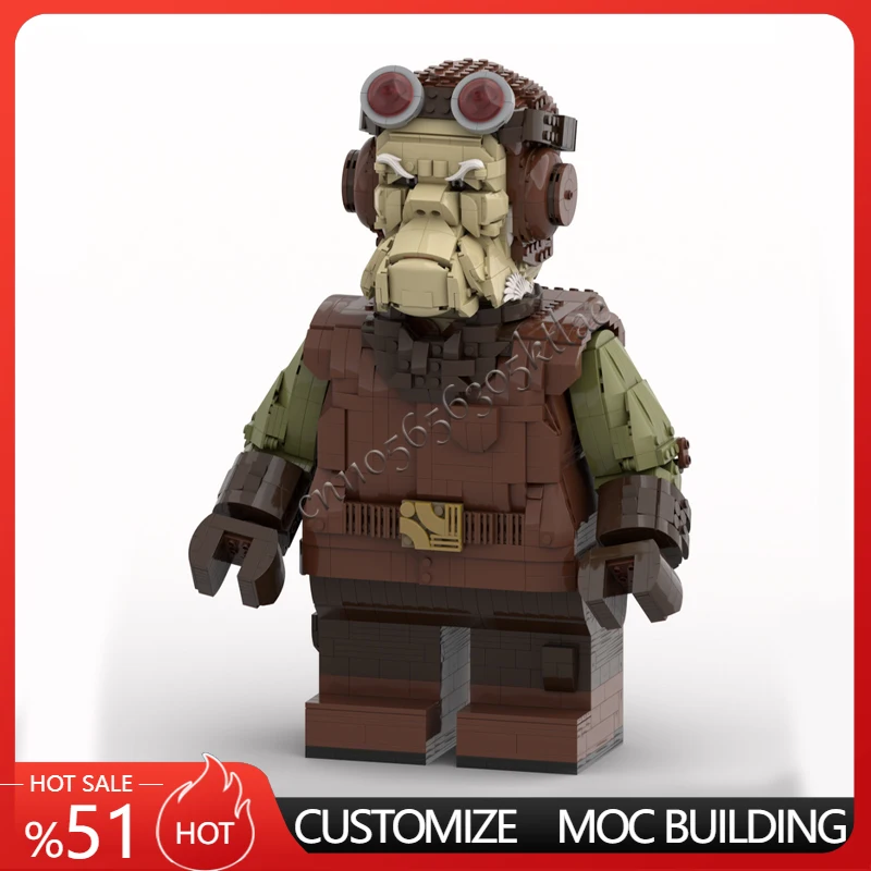 

2329Pcs MOC Space Battle Helmet Series Kuiil Megafigure Model Technology DIY Creative Custom Puzzle Assembly Toys Kids Gifts