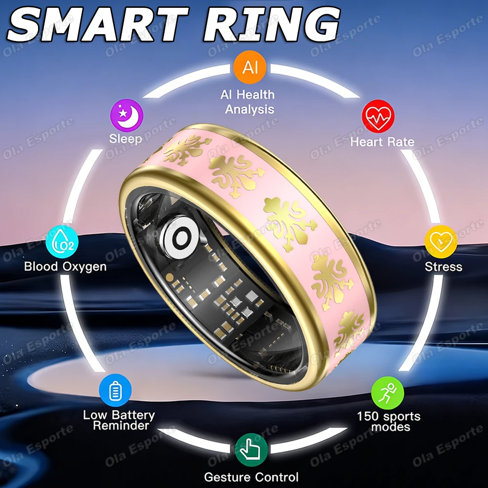 

2026 Smart Ring IP68 Waterproof Lady Rings Heart Rate Sleep Health Monitor Sports Pedometer GPS Motion Rings New Men Smartring