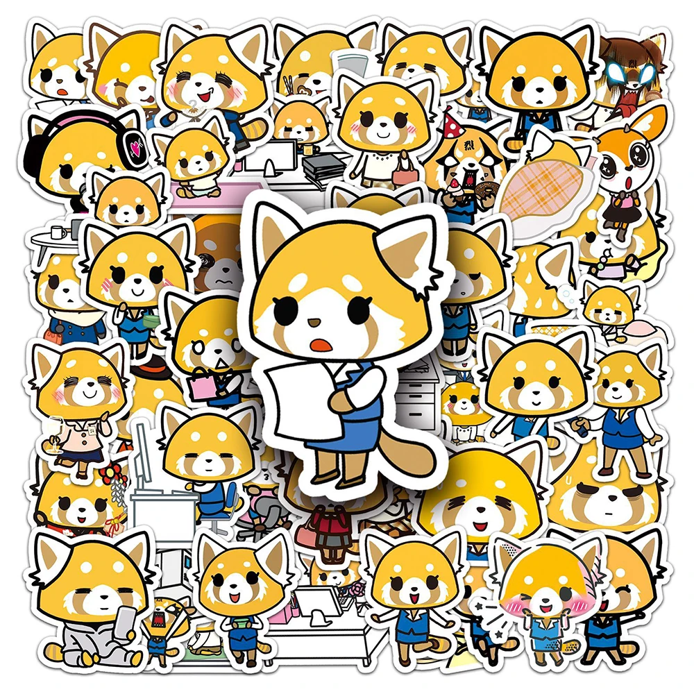 10/30/50pcs Funny Sanrio Aggretsuko Graffiti Stickers Cute Catoon Sticker DIY Phone Case Bike Car Fun Classic Toy Decals for Kid