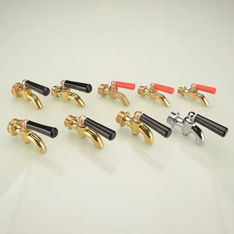 1pc Bibcock 3/4 "1/4" 3/8 "1/2" BSP 남성 황동 수도꼭지 페콕 탭 0-80 Celius 차 용광로 물 보일러 절연 배럴 탭