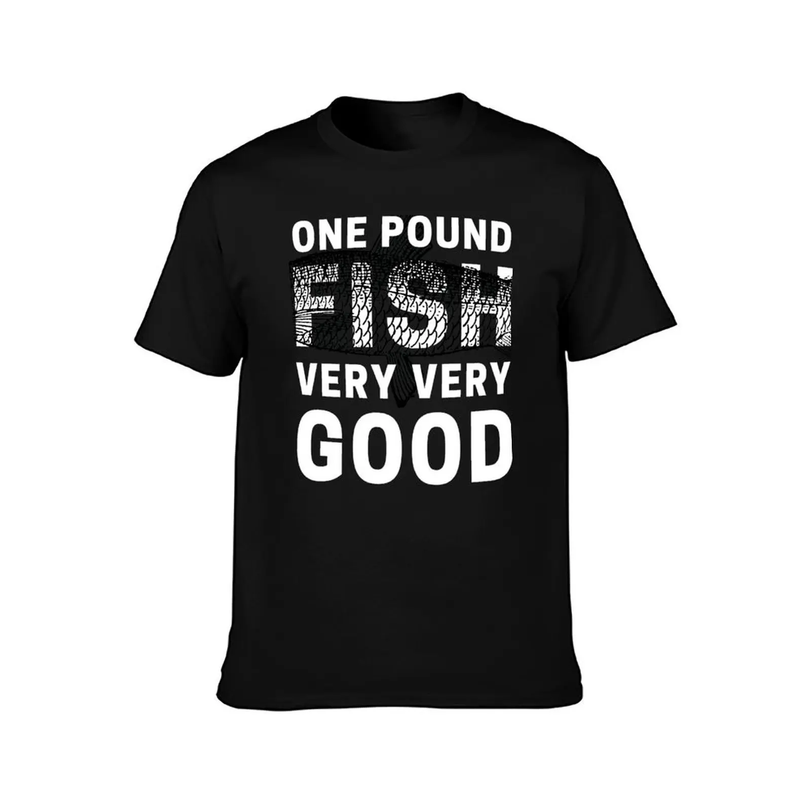 One Pound Fish T-Shirt, Summer Casual Cotton Tee, Oversized Streetwear Tops, Vintage Graphic Print, Loose Fit Short Sleeve