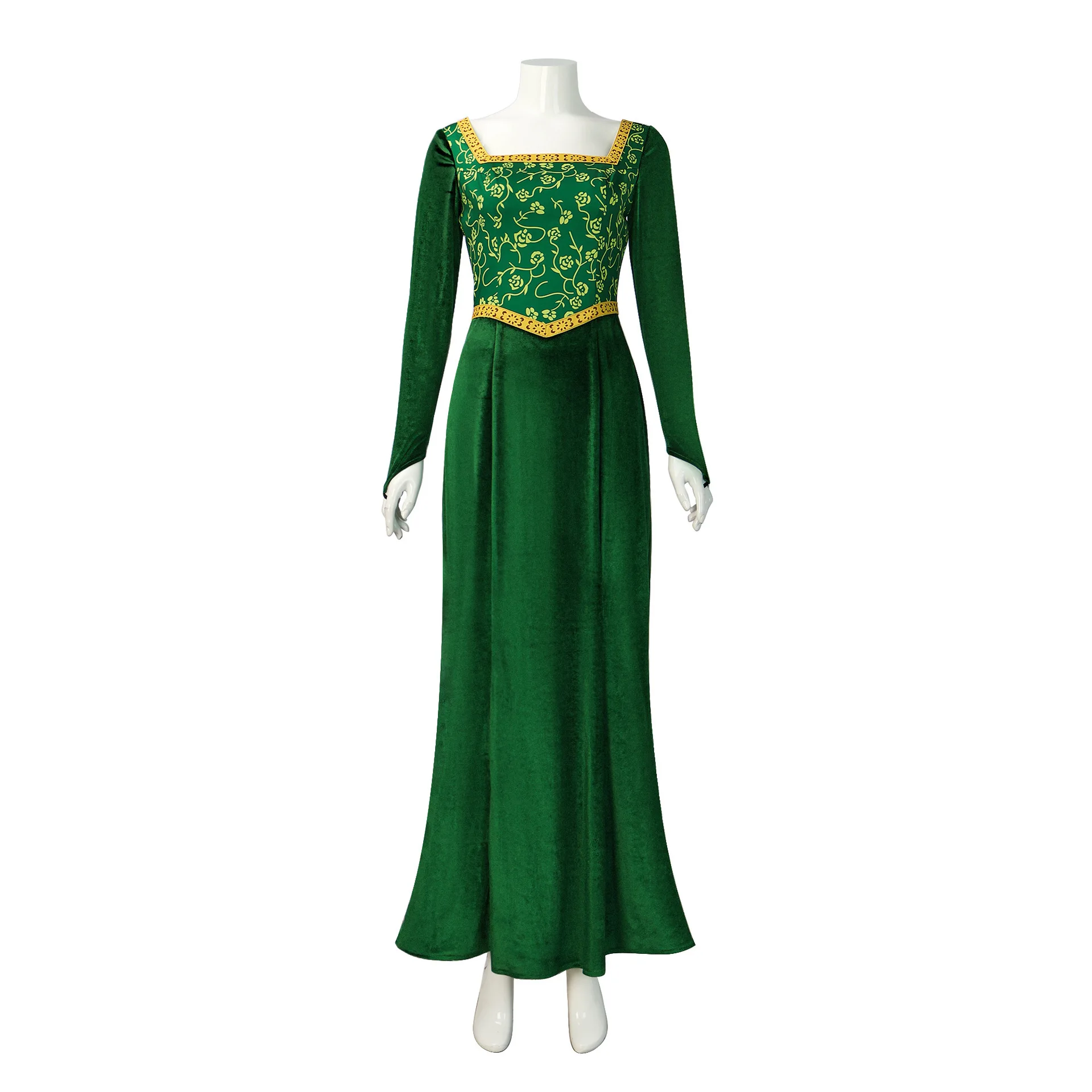 

Halloween Shrek Fiona Cosplay Costume Fiona Green Long Dress Cosplay Costume