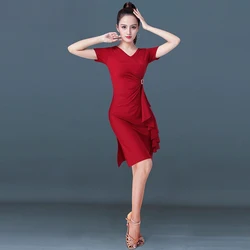 Latin Dance Clothing Women Skirts Dresses for Women Exotic Dancewear Clothing Samba Wear Line Practice Skirt Dress Red Woman Use