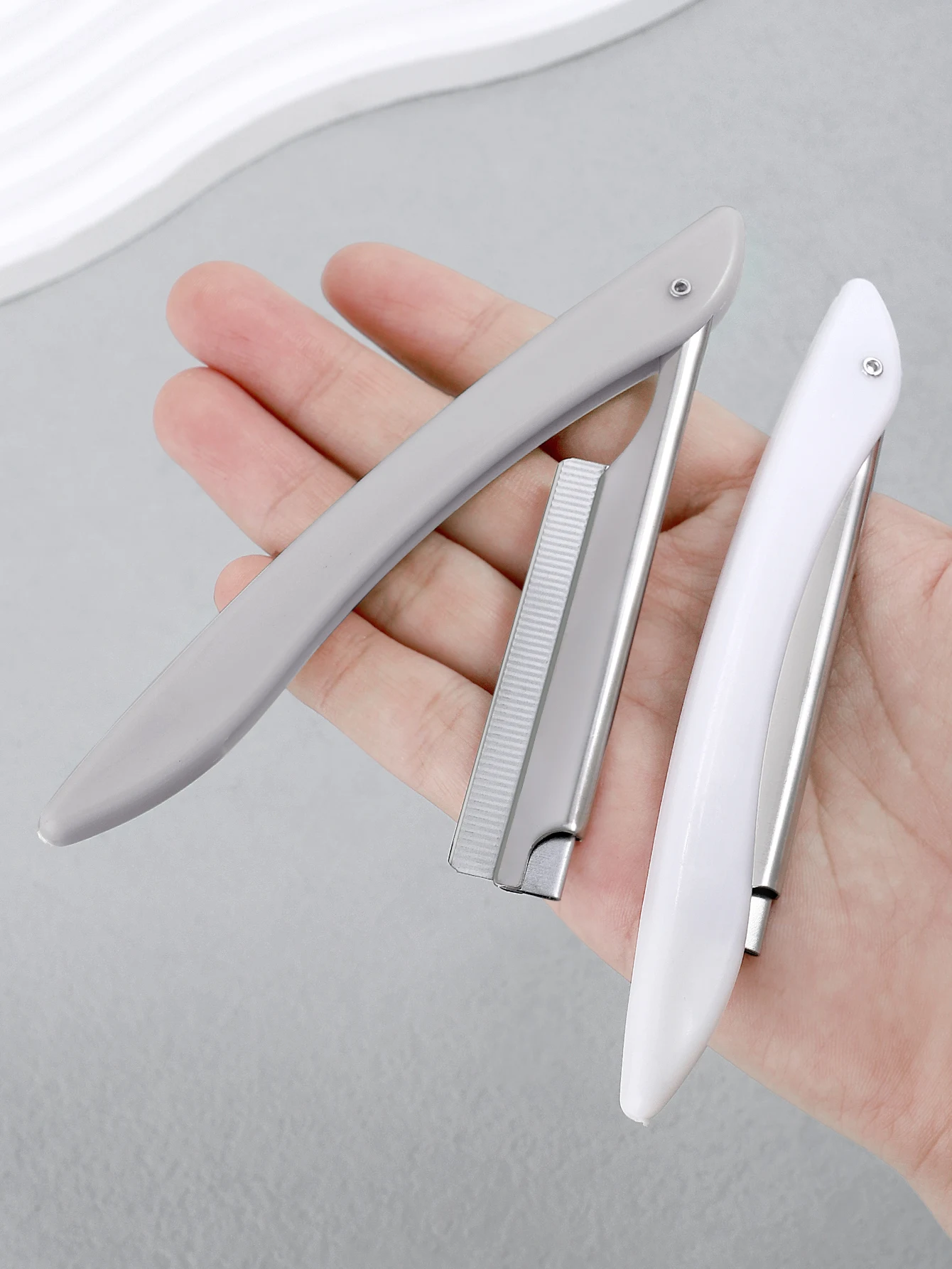 2er-Pack Rasiermesser Augenbrauen-Trimmer, Edelstahl-Haartrimmer, Professioneller Gesichts-Augenbrauenrasierer, nur für Männer und Frauen. – Detail 19