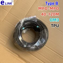 12 cores Armored patchcord MPO OM3 TPU MTP 40m-120m 80m 50m 100m 12C type B MM 12 fibers optical fibre jumper outdoor ftth elink