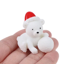 Anmail Miniatures Christmas Snowman Figurines Santa Clau Ornaments Decoration Home 2023 New Year Xmas Gift Bear DIY Crystal Ball