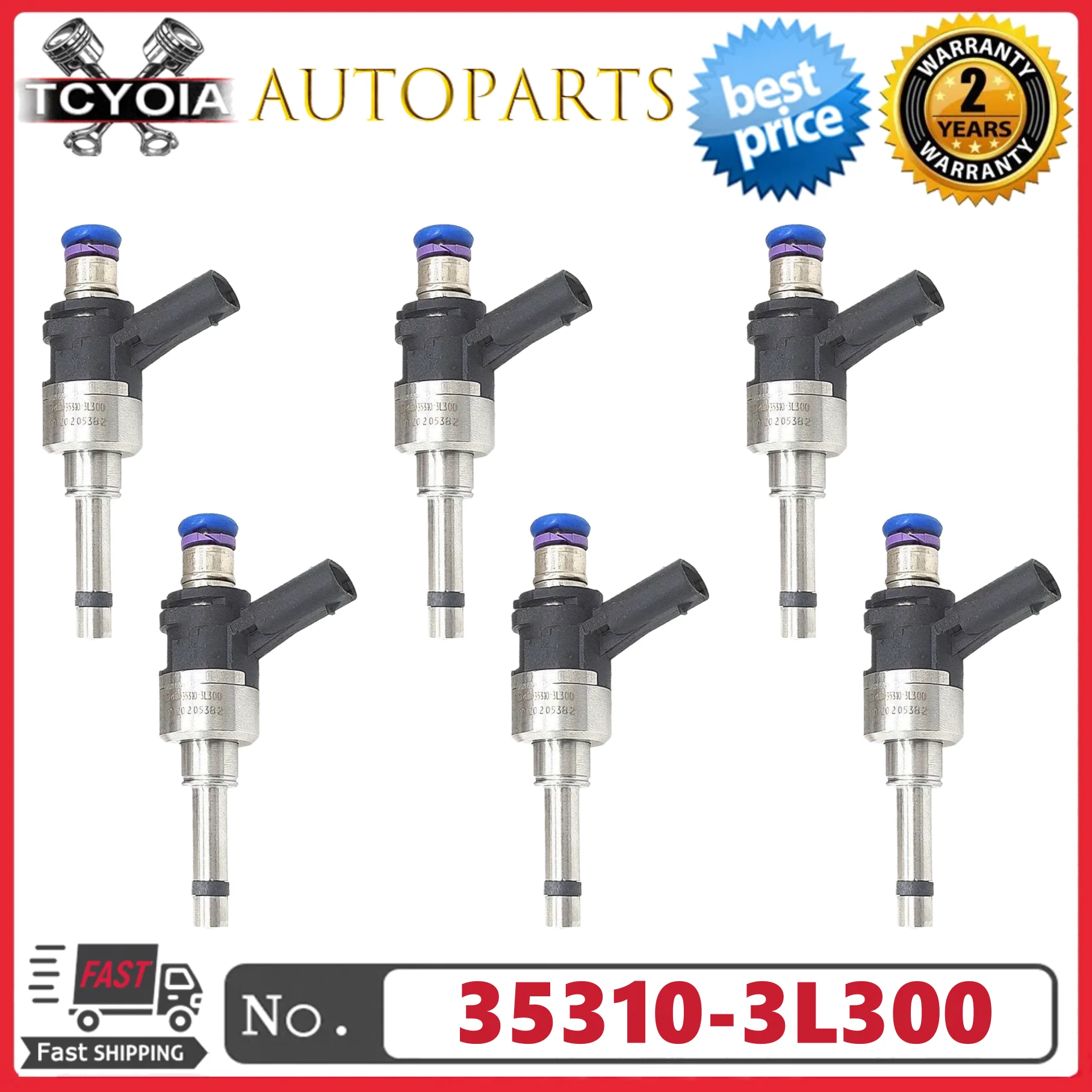 

Renovation 4/6pcs 35310-3L300 353103L300 Fuel Injectors For 2017-2024 Genesis G70 G80