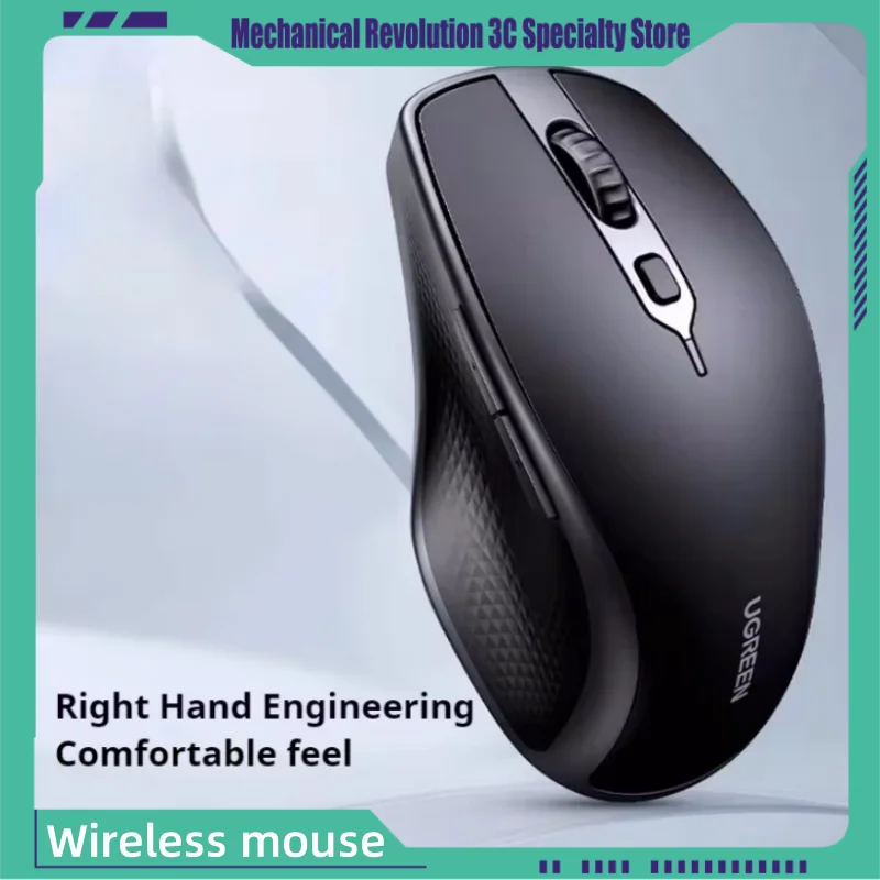 

New Ugreen Wireless Mouse Bluetooth Mute Bluetooth 5.0 2.4g 4000dpi Ergonomic Computer Esports Game 6 Key Mute Button Mouse
