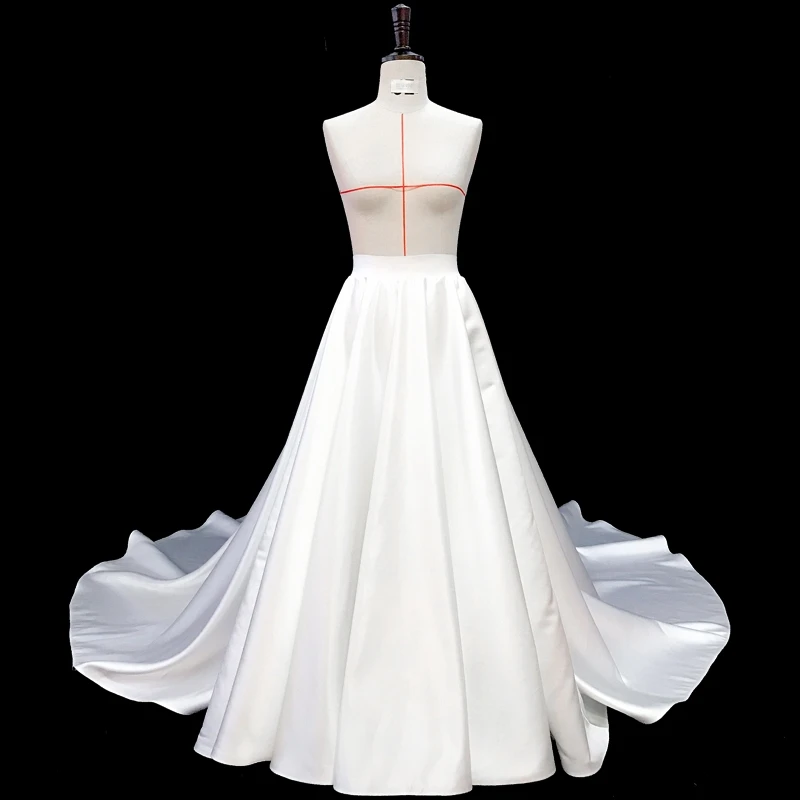 Hot Satin Wedding Detachable Skirt Ivory White Removable Train For Dresses Bridal Overskirt Accessories Custom Made Petticoat