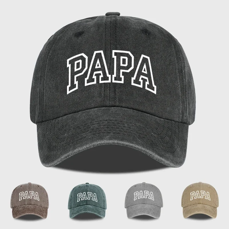 Distressed Wash PAPA Baseball Cap—Lightweight, Adjustable Sun Hat—Father's Day Gift, Fishing, Camping, and Everyday Casual Wear