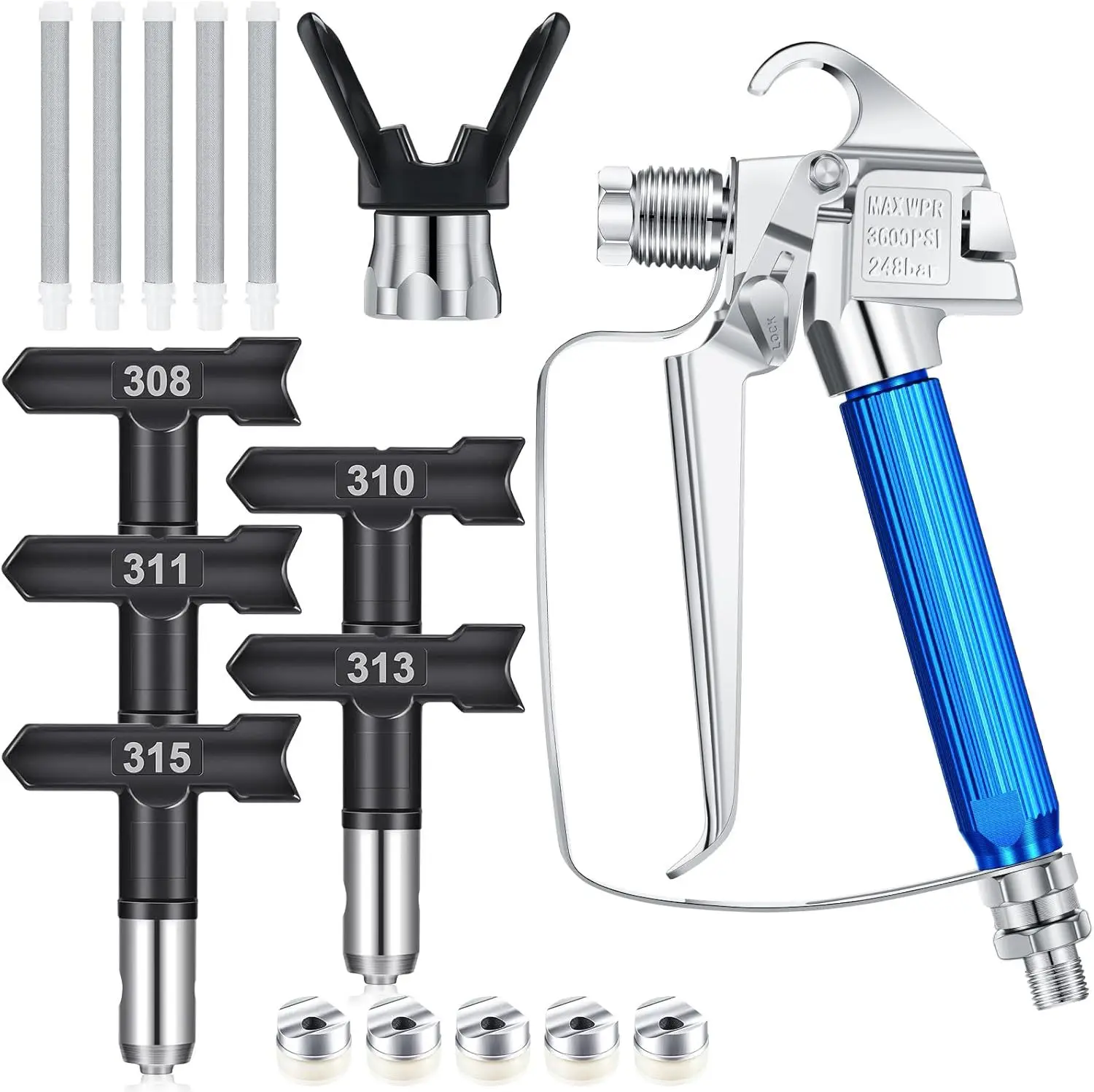 For airless spraying machine 3600PSI spray gun set nozzle extension rod high pressure tube nozzle holder foreign trade cross-bor