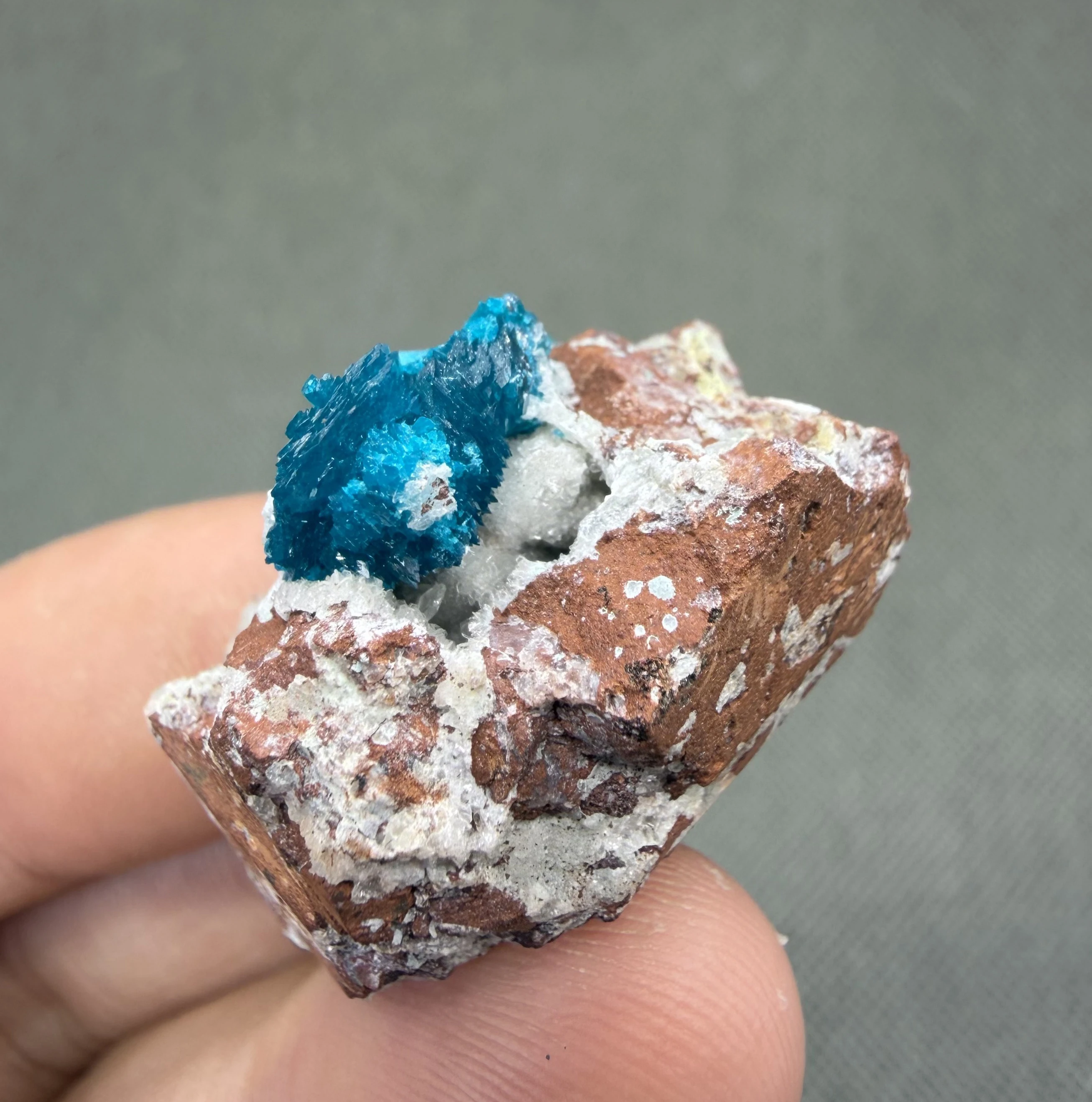 12 g Natural Cavansite Mineral Specimen, Vivid Blue Rosette Crystal Cluster, Raw Stone for Mineral Collection & Home Display