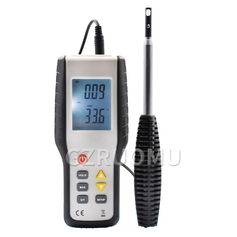 

HT9829 Hand-Held Digital Anemometer Multifunctional Air Volume Meter High Precision Wind Temperature Measuring Instrument 25M/S