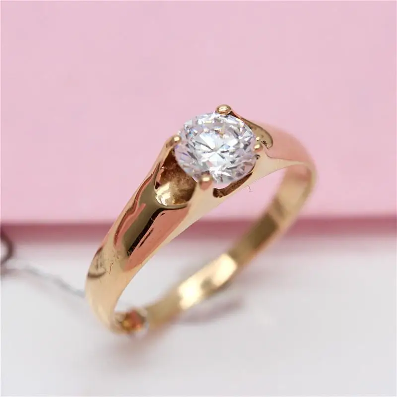 

585 Purple Gold Plated 14K Rose Gold Inlaid Gemstone Engagement Rings for Women Classic Design Charm Couple Wedding Jewelry Gift