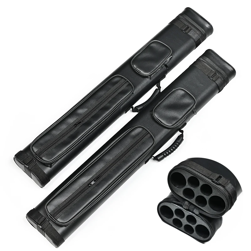 

High Quality PU Leather 2B4S Billiard Cue Bag With 6 Holes Customizable Logo Boxed Snooker Cue Carrying Case